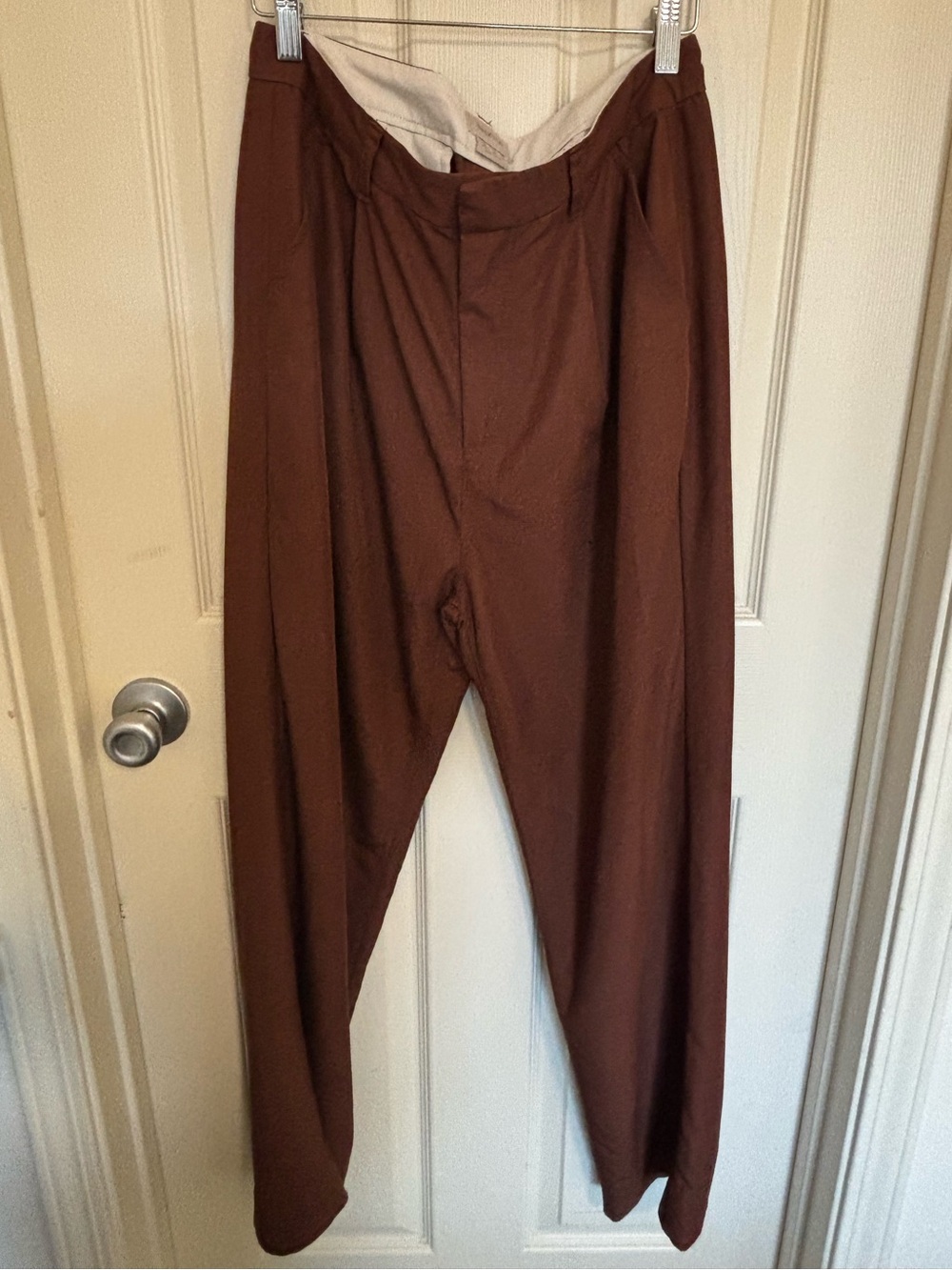 Brixton Brown Pants Regular Fit W30 L30 Rayon Polyester Blend Trousers Workwear